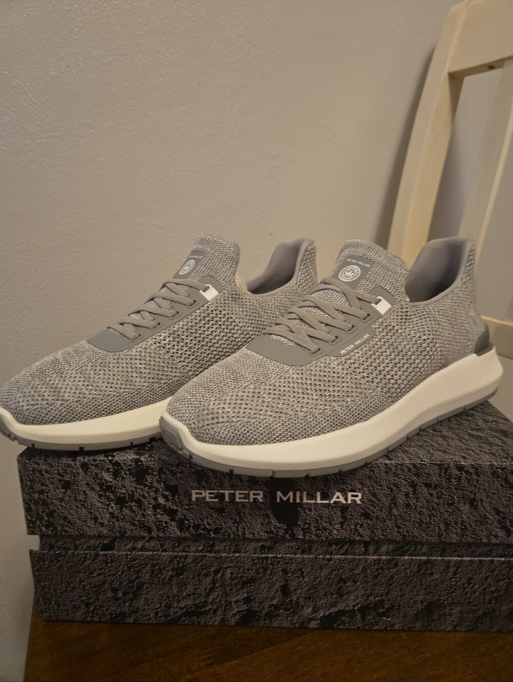 Peter Millar Ladies Hyperlight Apollo Sneaker British Gray 8 New In Box